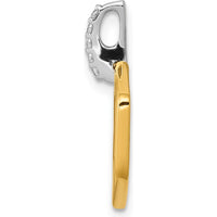14K Two-Tone Gold Fancy Hexagon Pendant with Round Diamonds - 1/20 Carat Total Diamond Weight by Monteluci Fine Jewelry