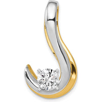 14K Two-Tone Gold Fancy Slide Pendant Mounting for 8mm Regular/10mm Fancy Omega - Customizable Design by Oro Pregiato
