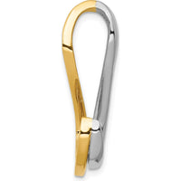 14K Two-Tone Gold Fancy Slide Pendant Mounting for 8mm Regular/10mm Fancy Omega - Customizable Design by Oro Pregiato