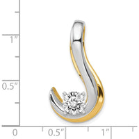 14K Two-Tone Gold Fancy Slide Pendant Mounting for 8mm Regular/10mm Fancy Omega - Customizable Design by Oro Pregiato