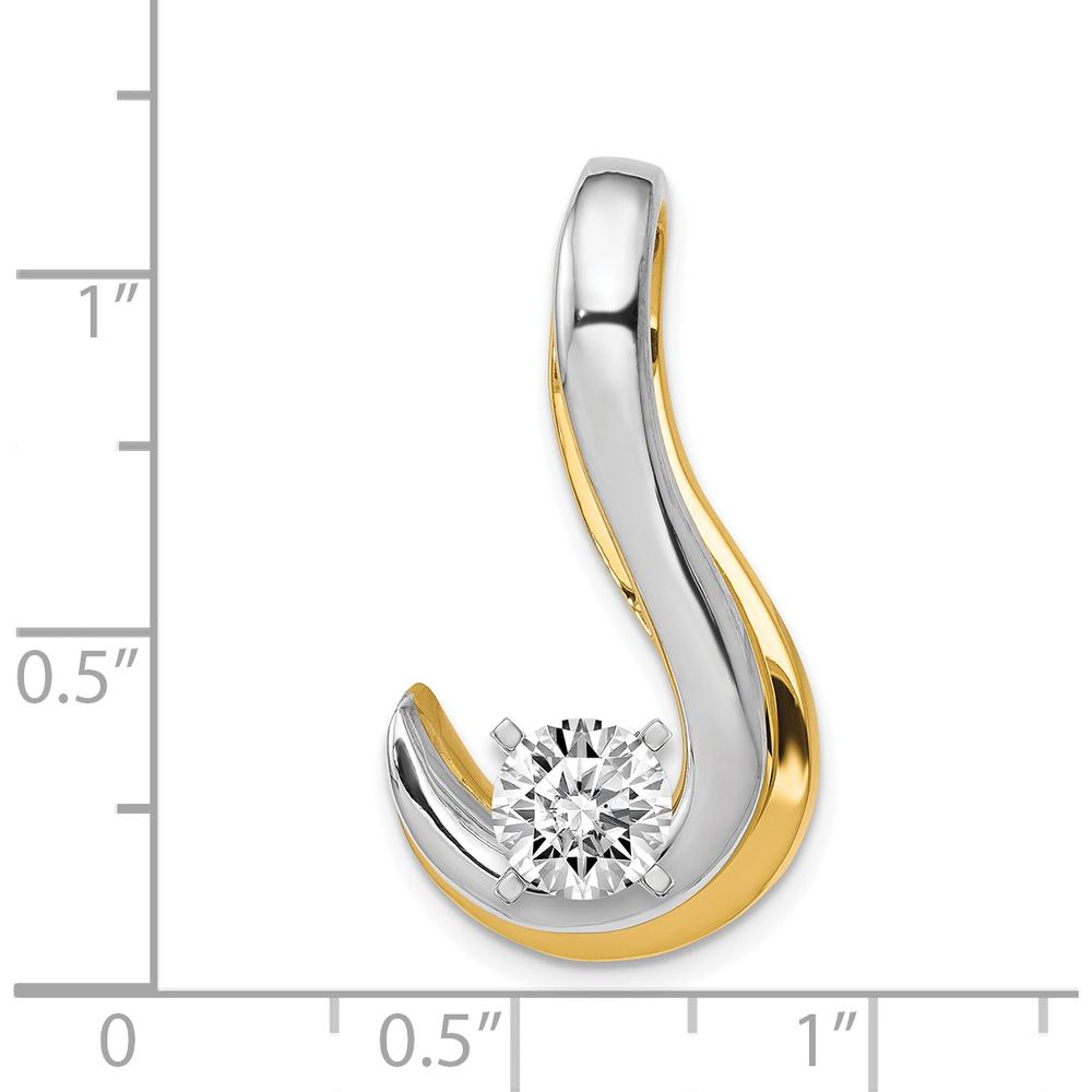 14K Two-Tone Gold Fancy Slide Pendant Mounting for 8mm Regular/10mm Fancy Omega - Customizable Design by Oro Pregiato