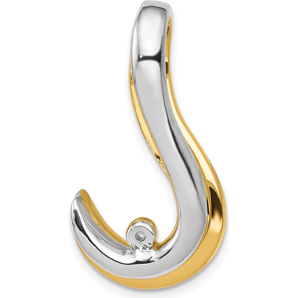 14K Two-Tone Gold Fancy Slide Pendant Mounting for 8mm Regular/10mm Fancy Omega - Customizable Design by Oro Pregiato