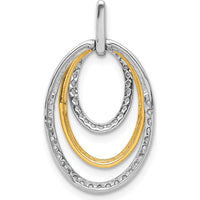 14K Two-Tone Gold Fancy Triple Oval Pendant with Round Diamonds - 0.25 Carat Total Diamond Weight by Monteluci Fine Jewelry