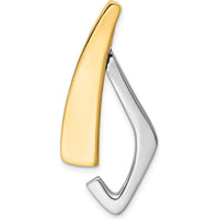 14K Two-Tone Gold Free Form Slide Pendant for Omega Chains - Polished Finish by 0