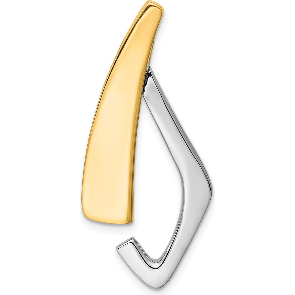 14K Two-Tone Gold Free Form Slide Pendant for Omega Chains - Polished Finish by 0