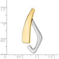 14K Two-Tone Gold Free Form Slide Pendant for Omega Chains - Polished Finish by 0