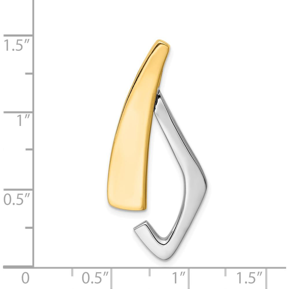 14K Two-Tone Gold Free Form Slide Pendant for Omega Chains - Polished Finish by 0
