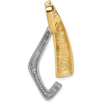 14K Two-Tone Gold Free Form Slide Pendant for Omega Chains - Polished Finish by 0
