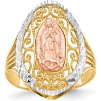 14K Two-Tone Gold Guadalupe Filigree Ring with White Rhodium Detailing by Oro Pregiato