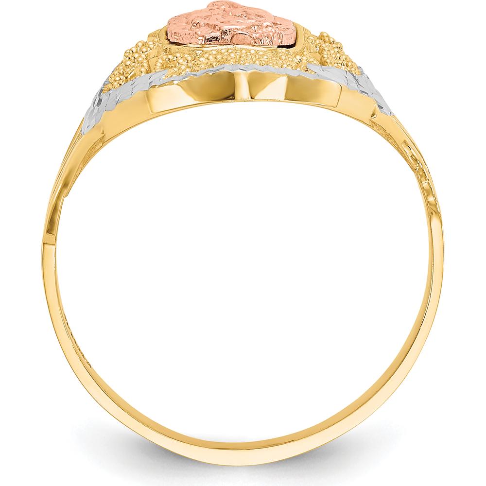 14K Two-Tone Gold Guadalupe Filigree Ring with White Rhodium Detailing by Oro Pregiato