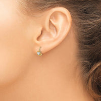 14K Two-Tone Gold Heart Hoop Earrings for Girls - Polished Finish, Drop Design by Oro Pregiato