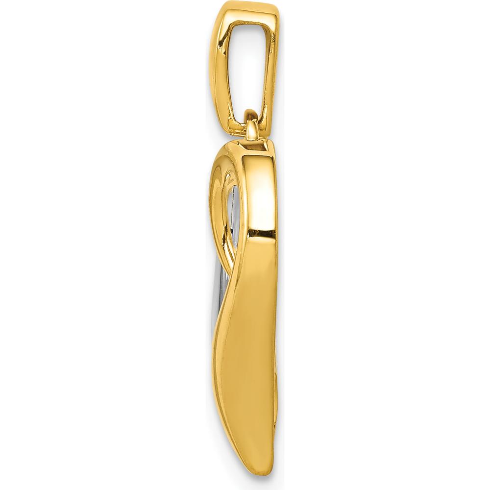 14K Two-Tone Gold Heart Pendant with 0.09 Carat Round Diamond - Polished Finish by Monteluci Fine Jewelry