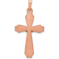 14K Two-Tone Gold Hollow Crucifix Pendant with Textured Finish - 32mm Length by Oro Pregiato