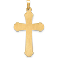 14K Two-Tone Gold Hollow Polished Cross Pendant - 35mm by Oro Pregiato