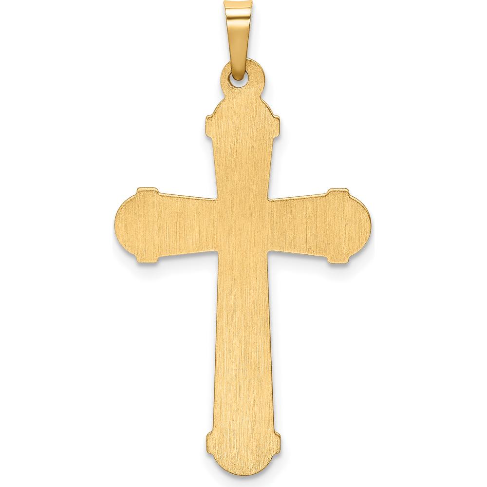 14K Two-Tone Gold Hollow Polished Cross Pendant - 35mm by Oro Pregiato