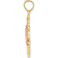 14K Two-Tone Gold "I HEART MEXICO" Eagle Charm Pendant - Polished Finish by Oro Pregiato