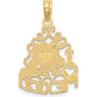 14K Two-Tone Gold "I HEART MEXICO" Eagle Charm Pendant - Polished Finish by Oro Pregiato