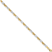 14K Two-Tone Gold Infinity Symbol and Rolo Link Bracelet - 7.5" Length by 0