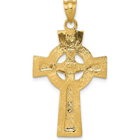 14K Two-Tone Gold INRI Celtic Crucifix Pendant - 37mm Length by Oro Pregiato