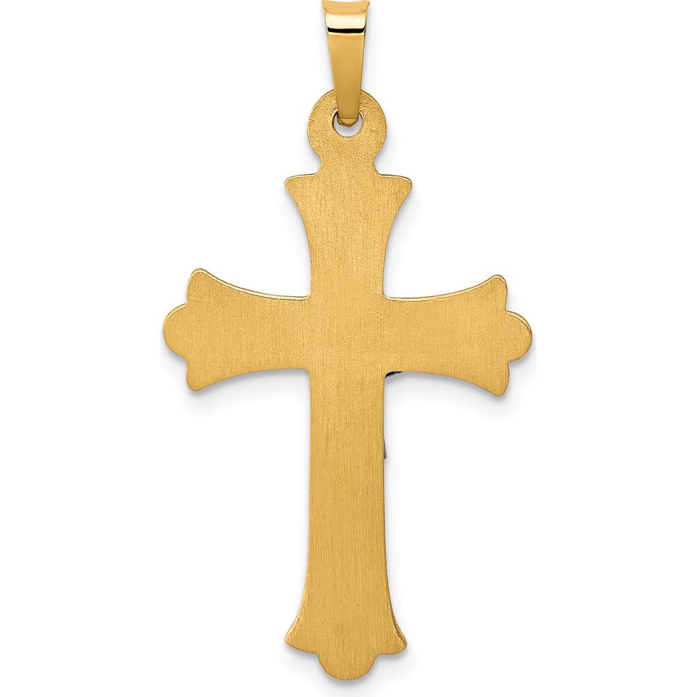 14K Two-Tone Gold INRI Crucifix Cross Pendant - 32.5mm Length by Oro Pregiato