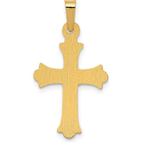 14K Two-Tone Gold INRI Crucifix Cross Pendant - Polished Die-Struck Design, 27mm Length by Oro Pregiato
