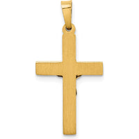 14K Two-Tone Gold INRI Crucifix Pendant - 28mm Length by Oro Pregiato