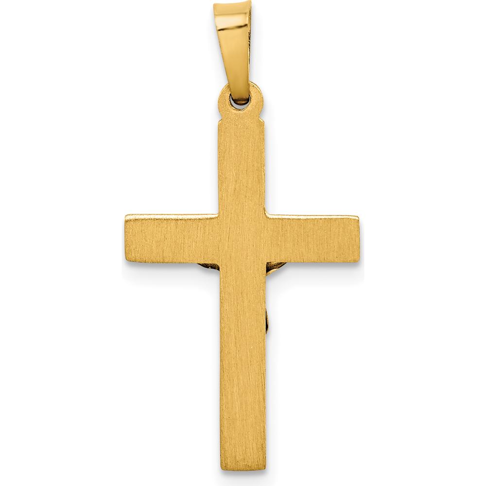 14K Two-Tone Gold INRI Crucifix Pendant - 28mm Length by Oro Pregiato