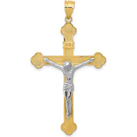 14K Two-Tone Gold INRI Crucifix Pendant - 50mm Length by Oro Pregiato