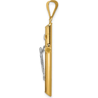 14K Two-Tone Gold INRI Crucifix Pendant - Polished, 38mm Length by Oro Pregiato