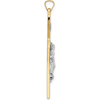 14K Two-Tone Gold INRI Crucifix Pendant - Polished Finish by Oro Pregiato