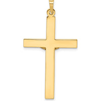 14K Two-Tone Gold INRI Crucifix Pendant - Polished Finish by Oro Pregiato