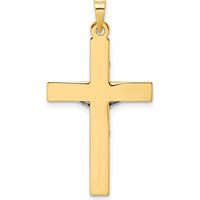 14K Two-Tone Gold INRI Crucifix Pendant - Solid Gold Polished Finish by Oro Pregiato