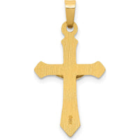 14K Two-Tone Gold INRI Crucifix Pendant with Polished and Brushed Finish - 28mm Length by Oro Pregiato