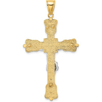 14K Two-Tone Gold INRI Crucifix Pendant with Polished Finish - 48.5mm Length by Oro Pregiato