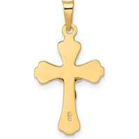 14K Two-Tone Gold INRI Crucifix Pendant with Polished Finish and Textured Detail - 20mm Length by Oro Pregiato