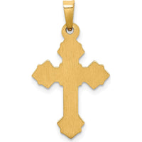14K Two-Tone Gold INRI Hollow Crucifix Pendant - 28mm Length by Oro Pregiato