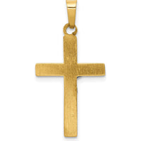 14K Two-Tone Gold INRI Hollow Crucifix Pendant - 29mm Length by Oro Pregiato