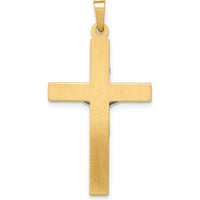 14K Two-Tone Gold INRI Hollow Crucifix Pendant - 39mm Length by Oro Pregiato