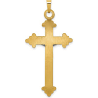 14K Two-Tone Gold INRI Hollow Crucifix Pendant - 45mm Length by Oro Pregiato