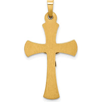 14K Two-Tone Gold INRI Hollow Crucifix Pendant - Polished Finish 34mm by Oro Pregiato