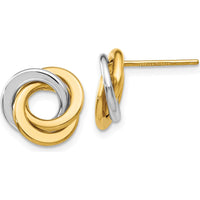 14K Two-Tone Gold Intertwined Circles Post Earrings by 0