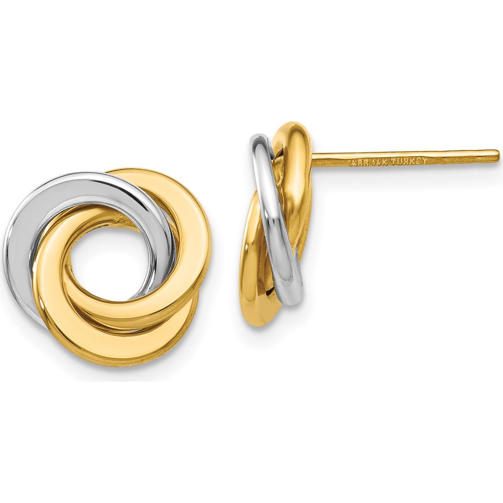 14K Two-Tone Gold Intertwined Circles Post Earrings by 0