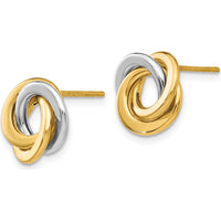 14K Two-Tone Gold Intertwined Circles Post Earrings by 0