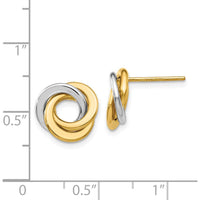14K Two-Tone Gold Intertwined Circles Post Earrings by 0