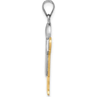 14K Two-Tone Gold Kids Boy with Hat Engravable Charm - 30mm Length by Oro Pregiato