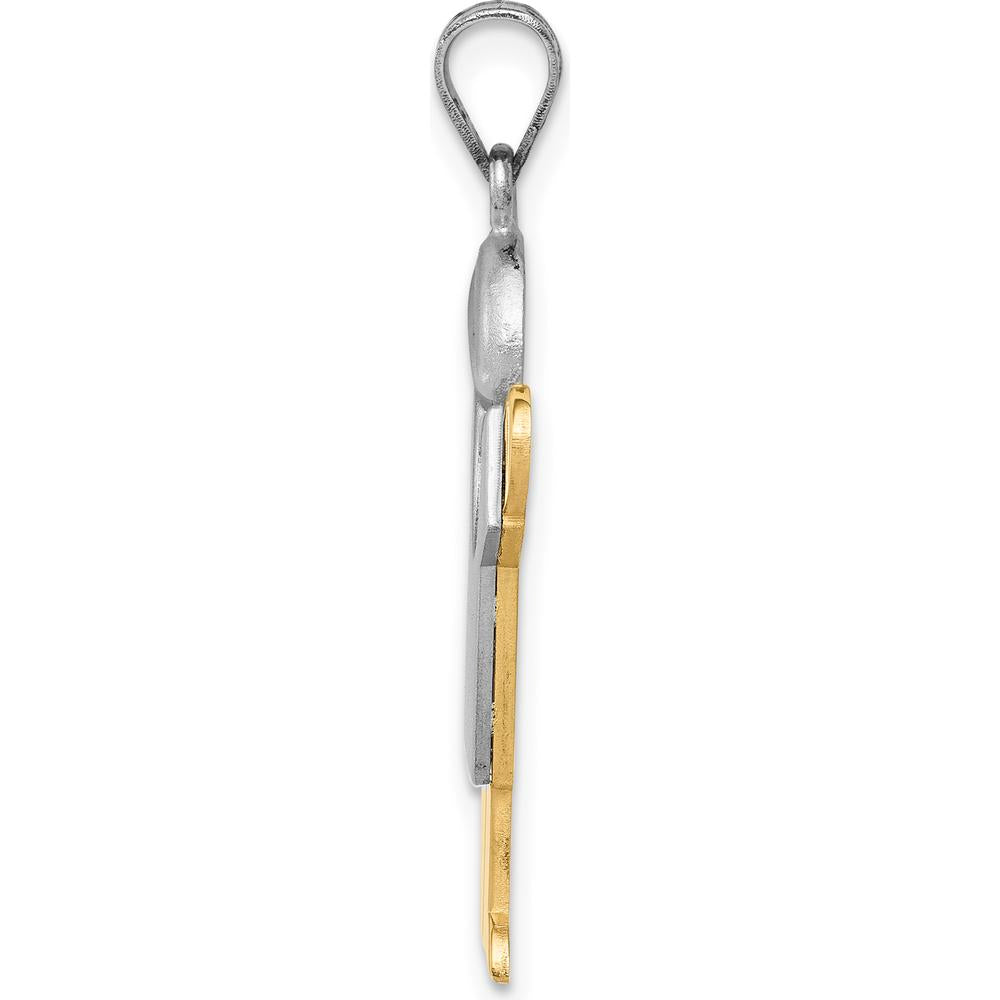 14K Two-Tone Gold Kids Boy with Hat Engravable Charm - 30mm Length by Oro Pregiato