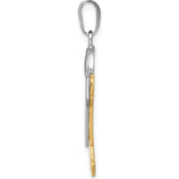 14K Two-Tone Gold Kids Boy with Hat Engravable Pendant - 30mm Length by Oro Pregiato