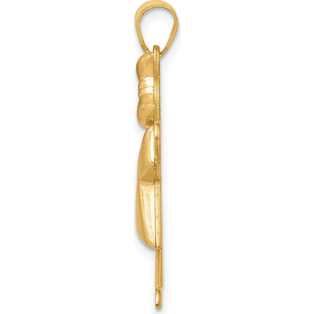 14K Two-Tone Gold Kids Medium Puffed Girl with Bow Engravable Kiss Charm - 30mm Length by Oro Pregiato