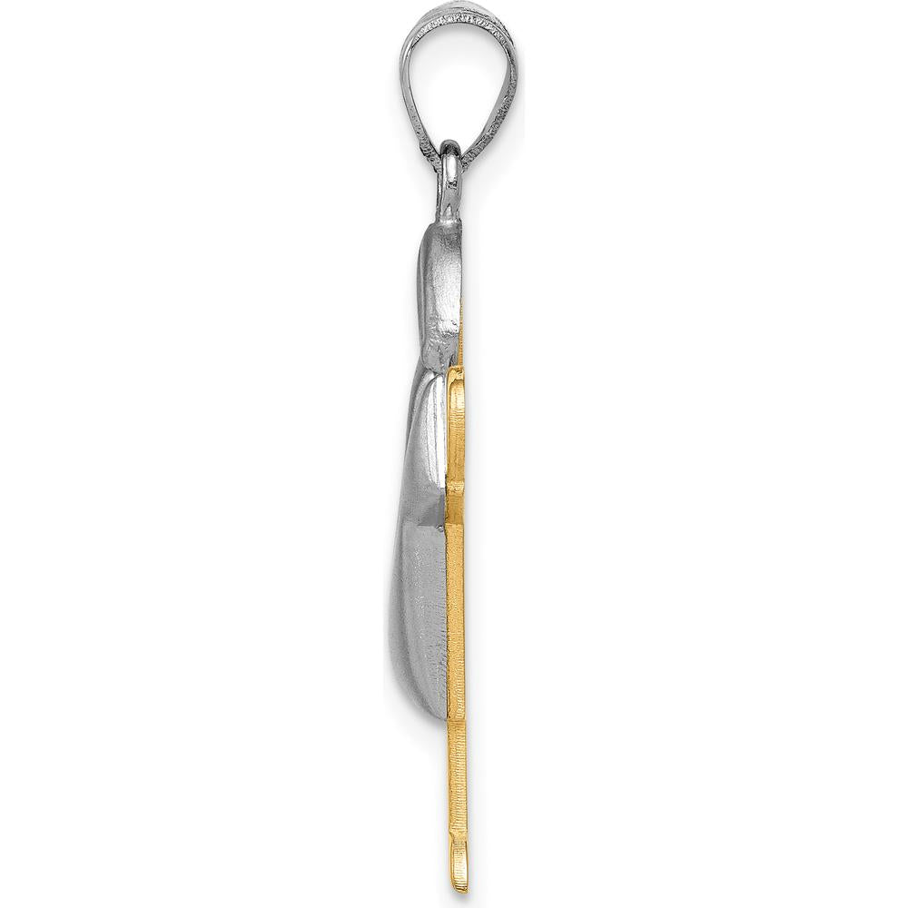14K Two-Tone Gold Kids Puffed Boy with Hat Engravable Love Charm - 30mm Length by Oro Pregiato