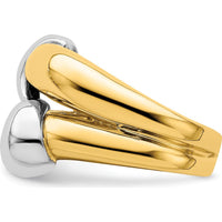 14K Two-Tone Gold Knot Polished Dome Fashion Band Ring by 0